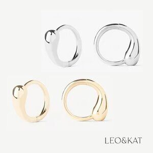 Liquid Huggie Earrings in Gold & Silver. 925 Sterling Silver. #1132